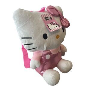 Hello Kitty Plush Backpack Multi-Color 14.5 " Toys Girls Gift School NWT Kids